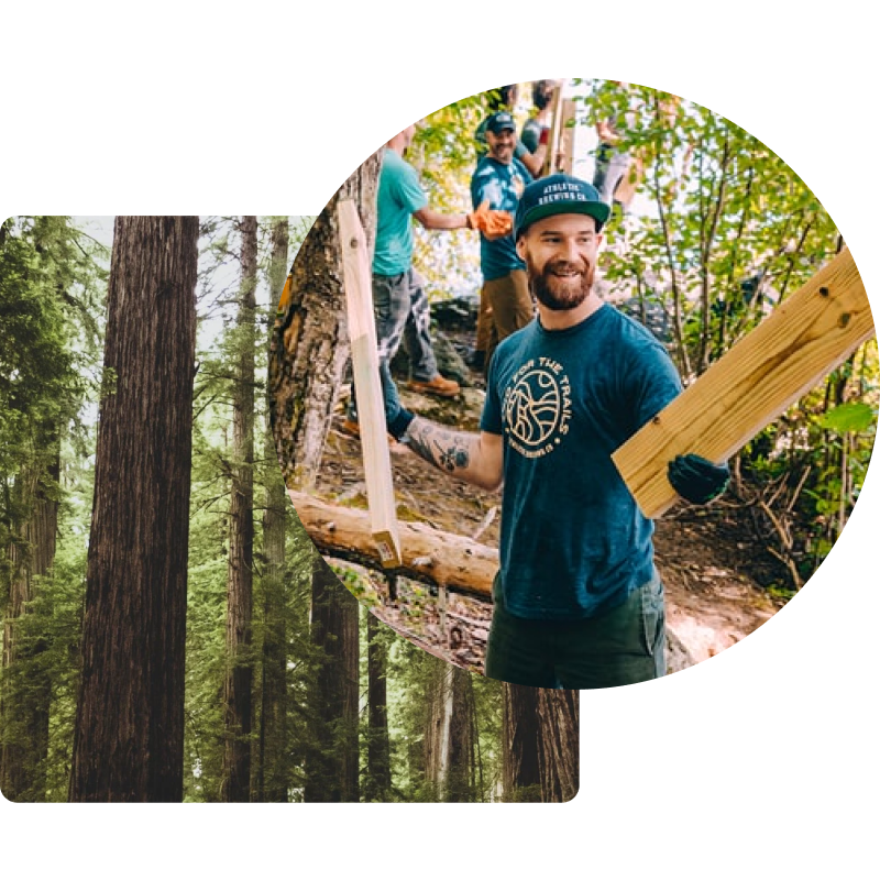 working on trails and woods